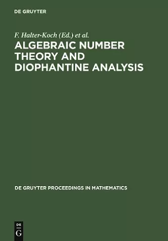 Algebraic Number Theory and Diophantine Analysis cover