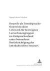 Deutsch-Als-Fremdsprache-Unterricht Ohne Lehrwerk Fuer Heterogene Lernerinnengruppen Im Zielsprachenland Unter Besonderer Beruecksichtigung Des Interkulturellen Ansatzes cover