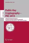 Public-Key Cryptography -- PKC 2015 cover