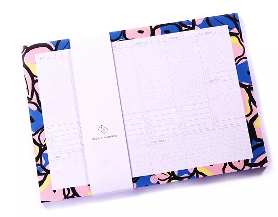 Inky Flower Weekly Planner Pad cover