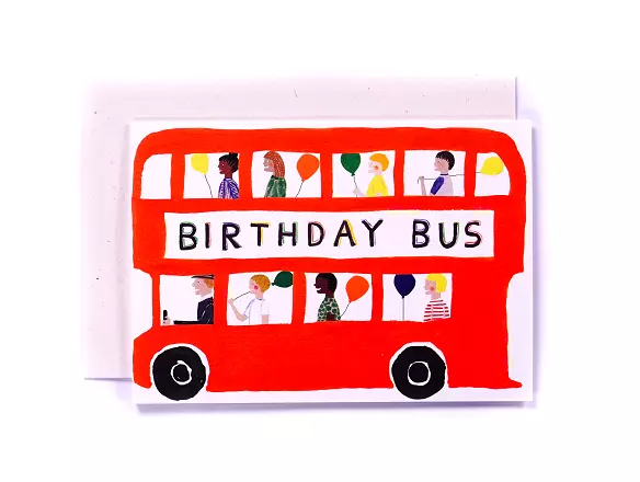 Birthday Bus Card cover